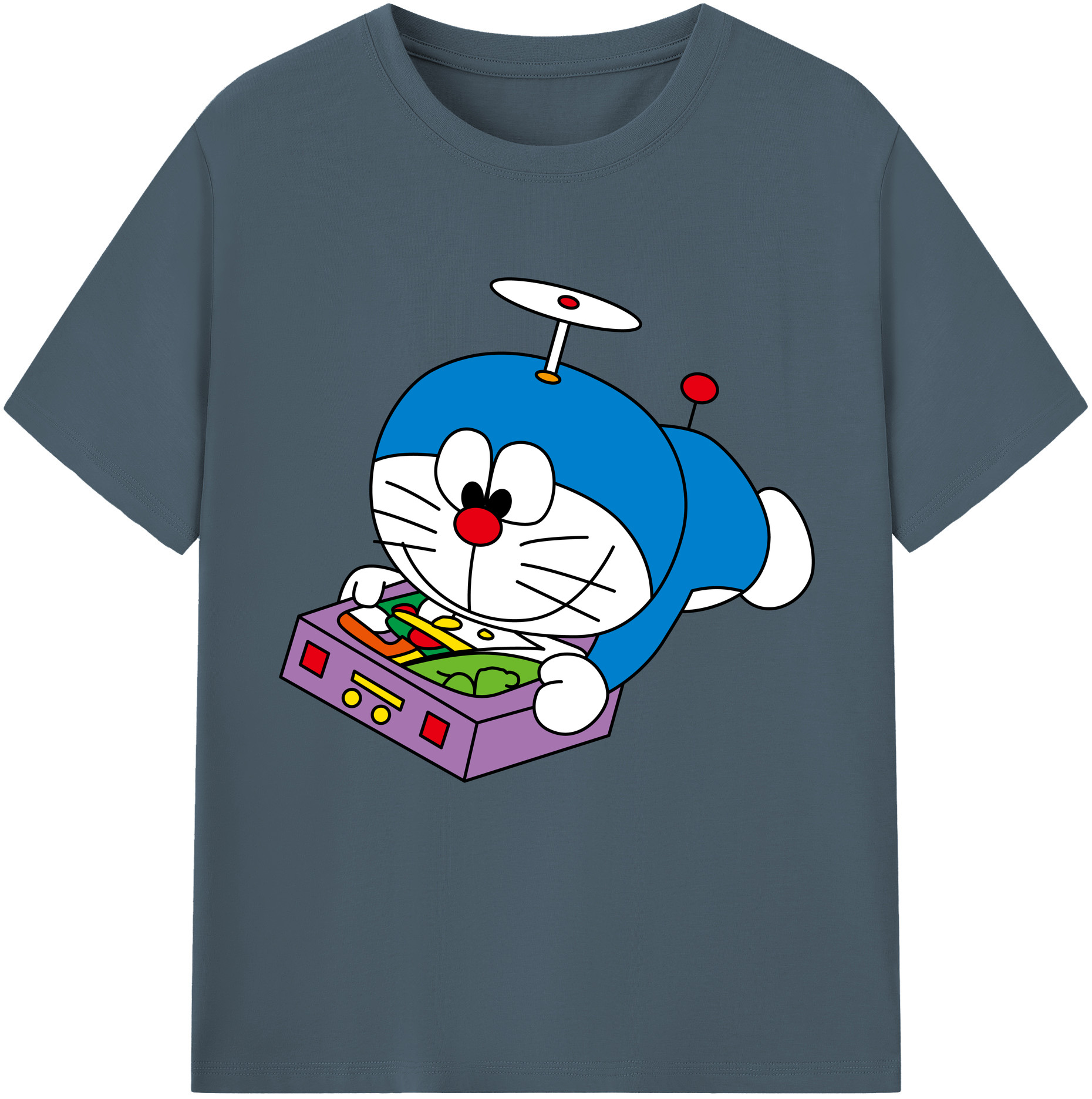 （画像用） ドラえもん Doraemon 綿100％半袖Tシャツ（フロントプリント）